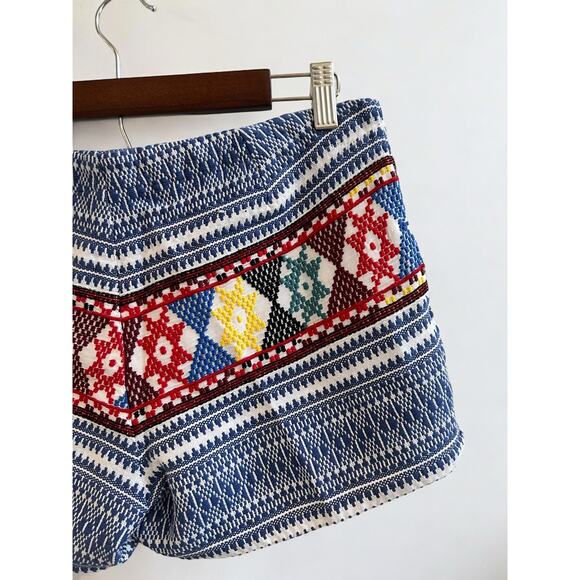 Tigerlily NWT Aztec Western Heavy Weave Shorts Blue Red Embroidered 4 | REVOLVE - Picture 5 of 13